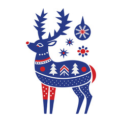 A Scandinavian reindeer folk art.