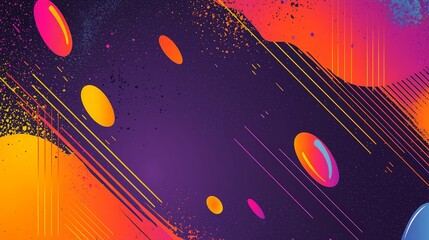 Abstract colorful background with diagonal lines and geometric shapes.