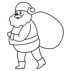 Santa Claus with a big sack of gifts.
