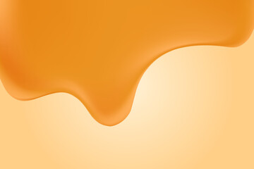 Abstract liquid caramel texture, rich smooth fluid gradient, jelly or pudding textured background with copy space. Flowing organic forms, elegant glowing gel or oil, serum product display