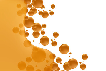 Abstract liquid milk chocolate texture, rich brown smooth fluid gradient, jelly or pudding textured background with copy space. Flowing bubbles, elegant glowing gel or oil, serum product display