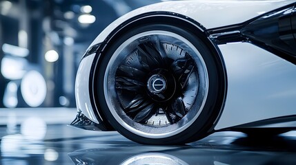 Innovative Hydrogen-Powered Vehicle with Sleek Aerodynamic Design and Futuristic Dashboard