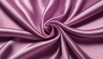 Fototapeta premium Smooth satin fabric texture in soft pink color, elegant design, flowing drapery, copy space 
