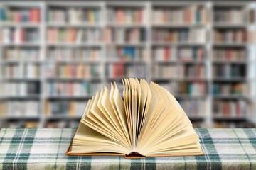 Reading books on shelf in school library