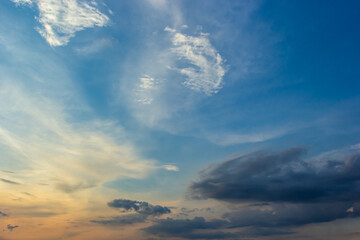 Dramatic sunset and sunrise sky