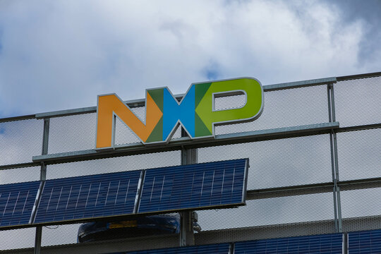 NXP logo at the High tech campus Eindhoven. Eindhoven, the Netherlands. 18 April 2024. 