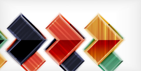 Arrow symbols created with 3d effects and line texture geometric abstract background