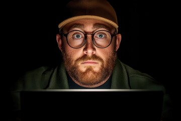 Programmer in a hackathon setting, intensely focused on coding within a time limit, programmer, hackathon