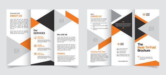 Trifold Brochure Template Design Vector File, Fully Customization 