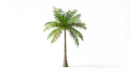 Obraz premium Vibrant Green Palm Tree Against Clean White Background