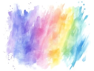 Fototapeta premium Abstract Watercolor Background with Blurry Colors. A vibrant cloud of rainbow-colored smoke fills the air, swirling elegantly against a dark background.