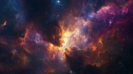 Naklejka premium Cosmic background with stars and galaxies vast and