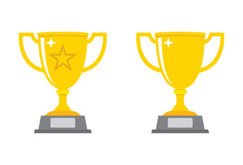 Cup winner icon vector illustration in flat style design. Champion award concept sign. Leadership happy successful.