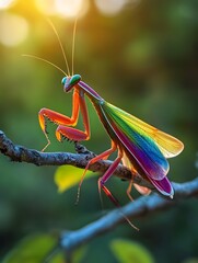 a beautiful mantis how it is seen by another animal or bird in its full spectrum of colors