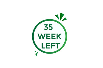 35 week left, icon, stile, timer, countdown, clock, time,  background, template, 35 week left countdown, sticker, left banner, business, sale, label button
