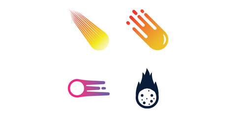 Set collection of Comet meteor logo vector icon illustration design