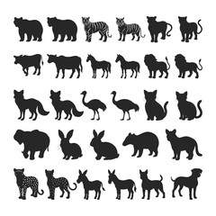 Animal SVG Bundle. Animals. Animal Silhouette. Animal Clipart. Animal Vector Forest Animal Tiger. Lion. Cow. Dog. Horse. Rabit.