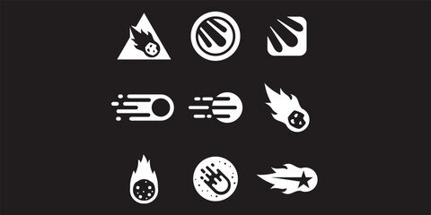 Set collection of Comet meteor logo vector icon illustration design © hilda