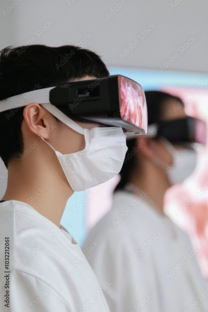 Aufkleber high-tech medical analysis professionals using holographic displays and augmented reality in futuris