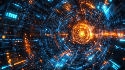 Abstract Futuristic Tunnel