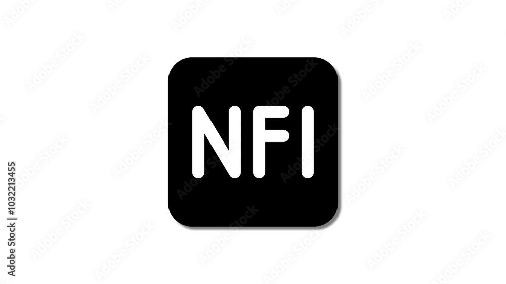 Poster nfi letter logo design animation. nfi icon.