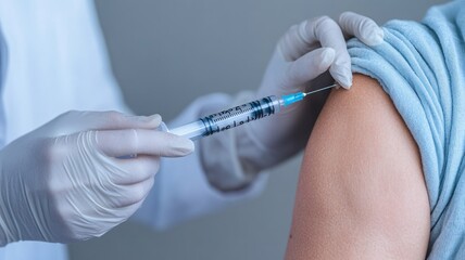 A healthcare professional administering a vaccine to a patient's arm, highlighting the importance of vaccinations for health.