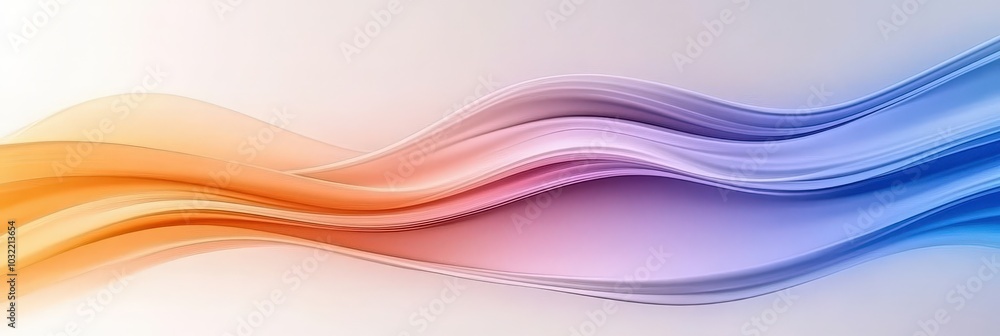Poster abstract waves in soft colors for design projects