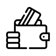 Icon Coins With Style Outline