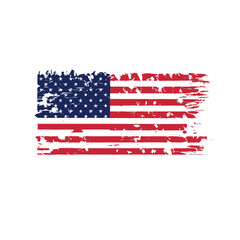 Grunge style American flag destroyed USA flag