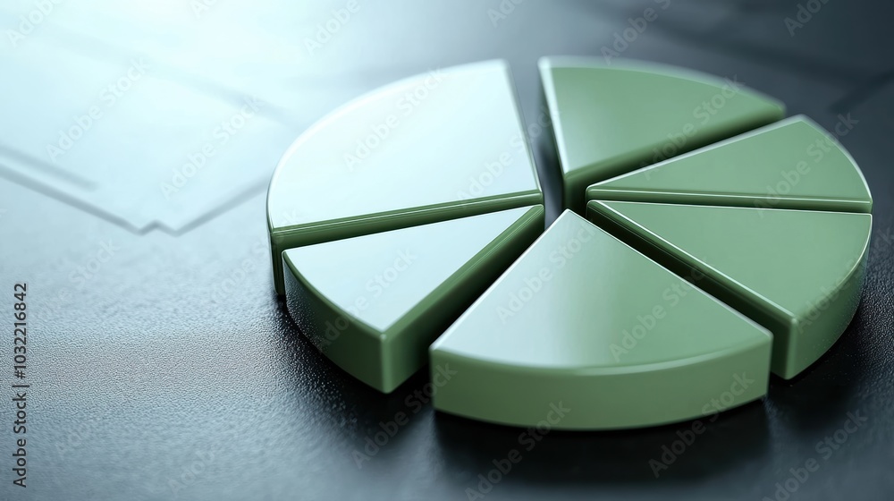 Poster a modern, green pie chart segment showcasing data visualization concepts and analytics for presentat
