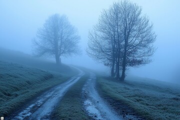 Obraz premium White Fog Background in Nature