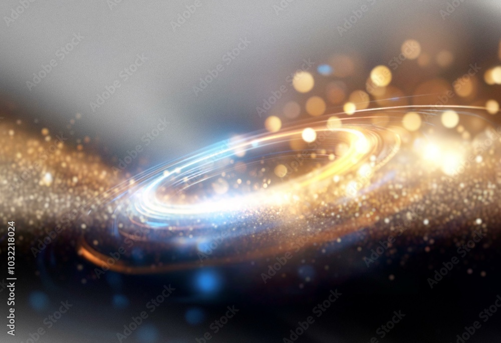 Poster abstract background with shimmering lights and blurred bokeh.