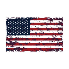 Grunge style American flag destroyed USA flag