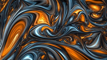 Dynamic Abstract Expressive Illustration in Blue and Orange