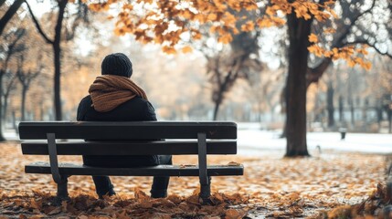 Peaceful Moment in a Quiet Park Setting
