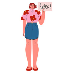 Young Businesswoman. Flat Vector Illustration