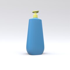 Elegant cosmetic bottle closeup on white background. Modern cover design. 3d illustration.