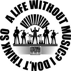 Free vector cute astronaut playing dj electronic music cartoon icon illustration and t shirt sentence"A LFE WITHOUT MUSIC? I THINK SO