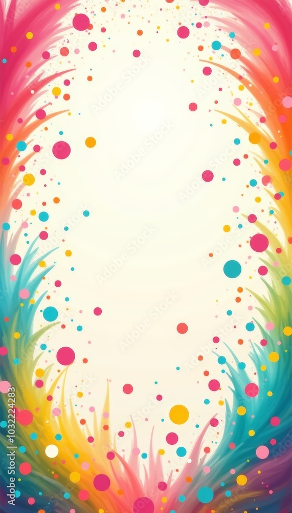 Aufkleber swirls of vivid colors and playful circles dance across a bright background, creating an inviting an