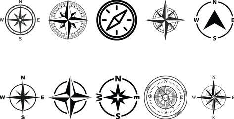 compass icon set collection