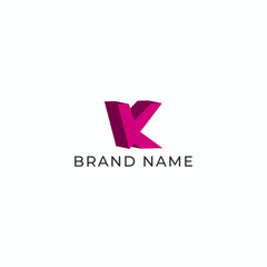 ILLUSTRATION LETTER K GEOMETRIC  LOGO ICON PINK COLOR TEMPLATE SIMPLE MINIMALIST ELEMENT DESIGN SIMPLE VECTOR GOOD FOR APPS, BRAND 