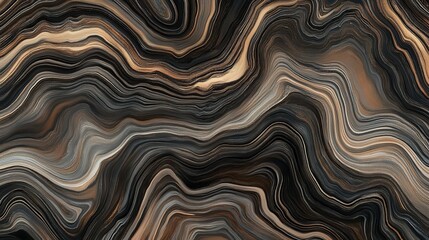 Abstract Liquid Marble Texture, Natural Agate Stone Background With Brown Veins, Luxury Design.