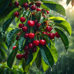 cherries on a tree