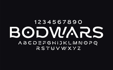 abstract digital alphabet font Minimal technology typography