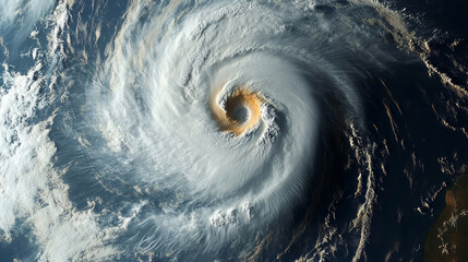 Close-up of the typhoon's eye in satellite view