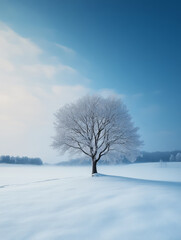 Fototapeta premium Winter snow tree rime natural scenery