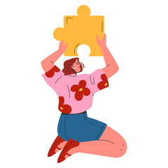 Young Businesswoman. Flat Vector Illustration