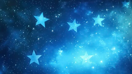Obraz premium A blue night sky with twinkling stars, perfect for a dreamy background or design.