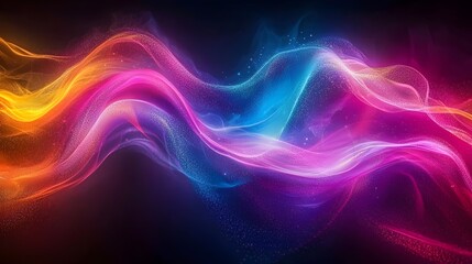 Abstract colorful waves with a vibrant glow, perfect for a modern and dynamic background.