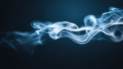Fototapeta premium Abstract blue smoke swirls against a dark background.